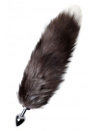 Серебристая металлическая анальная втулка с хвостом чернобурой лисы - размер S - ToyFa - купить с доставкой в Пушкино