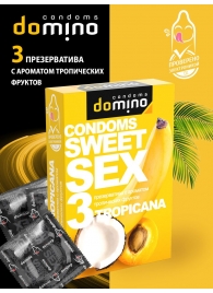 Презервативы для орального секса DOMINO Sweet Sex с ароматом тропических фруктов - 3 шт. - Domino - купить с доставкой в Пушкино