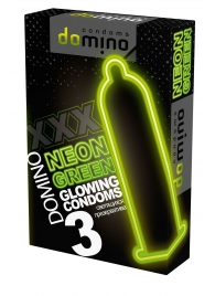 Презервативы DOMINO Neon Green со светящимся в темноте кончиком - 3 шт. - Domino - купить с доставкой в Пушкино