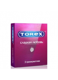 Презервативы Torex  Сладкая любовь  с ароматом клубники - 3 шт. - Torex - купить с доставкой в Пушкино