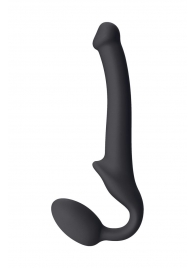 Черный безремневой страпон Silicone Bendable Strap-On S - Strap-on-me - купить с доставкой в Пушкино