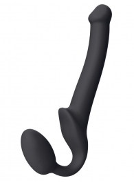 Черный безремневой страпон Silicone Bendable Strap-On S - Strap-on-me - купить с доставкой в Пушкино