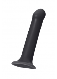 Черный фаллос на присоске Silicone Bendable Dildo L - 19 см. - Strap-on-me - купить с доставкой в Пушкино