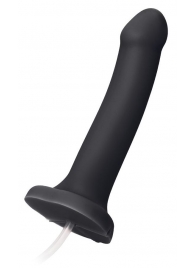 Черный фаллос с имитацией эякуляции Silicon Cum Dildo L - 19,6 см. - Strap-on-me - купить с доставкой в Пушкино