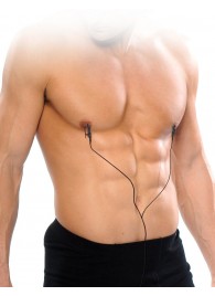 Черные электрические зажимы для сосков Shock Therapy Nipple Clamps - Pipedream - купить с доставкой в Пушкино