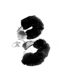 Металлические наручники Furry Love Cuffs с черным мехом - Pipedream - купить с доставкой в Пушкино