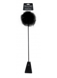 Черный стек Feather Crop с пуховкой на конце - 53,3 см. - Pipedream - купить с доставкой в Пушкино