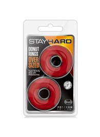 Набор из 2 красных эрекционных колец DONUT RINGS OVERSIZED - Blush Novelties - в Пушкино купить с доставкой