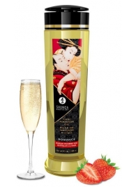 Массажное масло с ароматом клубники и шампанского Romance - 240 мл. - Shunga - купить с доставкой в Пушкино