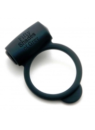 Темно-серое эрекционное кольцо Vibrating Love Ring с вибрацией - Fifty Shades of Grey - в Пушкино купить с доставкой
