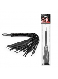 Черная гладкая плеть-флоггер с ручкой - 40 см. - Notabu - купить с доставкой в Пушкино