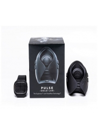 Темно-серый инновационный мужской осциллятор PULSE SOLO LUX с пультом ДУ - Hot Octopuss - в Пушкино купить с доставкой