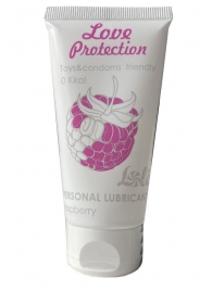 Лубрикант на водной основе с ароматом малины Love Protection Raspberry - 50 мл. - Lola Games - купить с доставкой в Пушкино