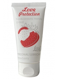 Лубрикант на водной основе с ароматом малины Love Protection Strawberry - 50 мл. - Lola Games - купить с доставкой в Пушкино