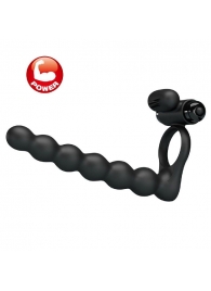 Черная насадка для двойной стимуляции Hercules Penis Sheath III - 15,3 см. - Baile - купить с доставкой в Пушкино