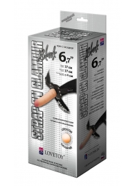 Пояс-трусики с насадкой Glamour - 17 см. - LOVETOY (А-Полимер) - купить с доставкой в Пушкино
