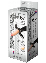 Пояс-трусики с насадкой Glamour - 17 см. - LOVETOY (А-Полимер) - купить с доставкой в Пушкино