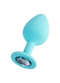 Мятная анальная втулка Brilliant с прозрачным кристаллом - 8 см. - ToyFa - купить с доставкой в Пушкино