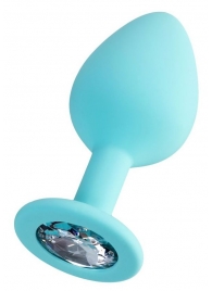 Мятная анальная втулка Brilliant с прозрачным кристаллом - 8 см. - ToyFa - купить с доставкой в Пушкино