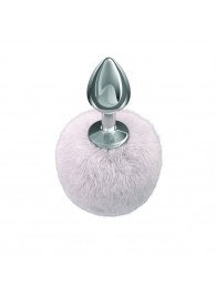 Серебристая анальная пробка с белым пушистым хвостиком Twinkle - Lola Games - купить с доставкой в Пушкино