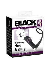 Черное эрекционное кольцо с анальной вибропробкой Vibrating Ring   Plug - Orion - в Пушкино купить с доставкой