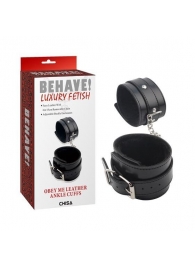 Черные оковы на ноги Obey Me Leather Ankle Cuffs - Chisa - купить с доставкой в Пушкино