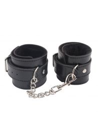Черные оковы на ноги Obey Me Leather Ankle Cuffs - Chisa - купить с доставкой в Пушкино