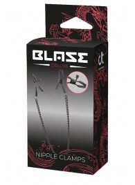 Черные зажимы на соски на цепочке BLAZE DELUXE NIPPLE CLAMPS - Dream Toys - купить с доставкой в Пушкино