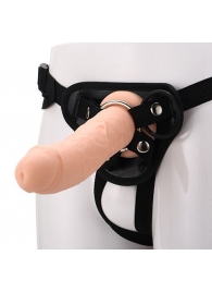 Черные трусики с телесной насадкой STRAP ON REAL DILDO - 21 см. - Dream Toys - купить с доставкой в Пушкино