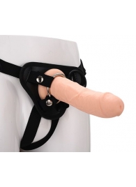 Черные трусики с телесной насадкой STRAP ON REAL DILDO - 21 см. - Dream Toys - купить с доставкой в Пушкино