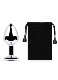 Серебристая анальная пробка с прозрачным стразом - 7,2 см. - Anal Jewelry Plug - купить с доставкой в Пушкино