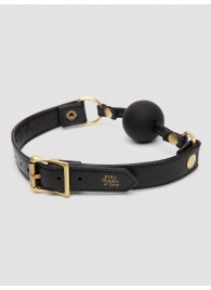 Черный кляп-шар Bound to You Faux Leather Ball Gag - Fifty Shades of Grey - купить с доставкой в Пушкино