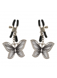 Зажимы на соски с бабочками Butterfly Nipple Clamps - Pipedream - купить с доставкой в Пушкино