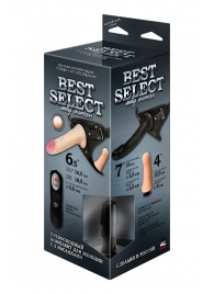 Черный женский пояс BEST SELECT с 3 насадками и вибрацией - LOVETOY (А-Полимер) - купить с доставкой в Пушкино