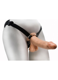 Реалистичный фаллос на регулируемых трусиках с кольцом - 17,5 см. - LOVETOY (А-Полимер) - купить с доставкой в Пушкино