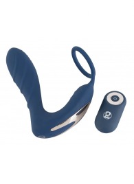 Синий вибростимулятор простаты с кольцом - 14,5 см. - Orion - в Пушкино купить с доставкой