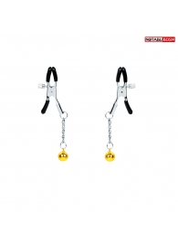 Оригинальные зажимы на соски с желтыми шариками - Notabu - купить с доставкой в Пушкино