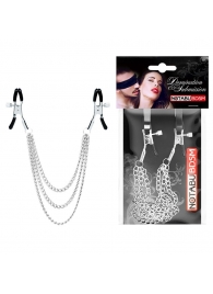 Оригинальные зажимы на соски с тройной цепочкой - Notabu - купить с доставкой в Пушкино