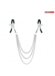 Оригинальные зажимы на соски с тройной цепочкой - Notabu - купить с доставкой в Пушкино