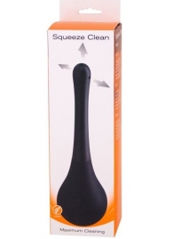 Черный анальный душ SQUEEZE CLEAN с закругленным наконечником - Seven Creations - купить с доставкой в Пушкино