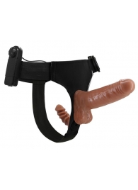 Страпон с вагинальной пробкой и вибрацией Ultra Passionate Harness - 16 см. - Baile - купить с доставкой в Пушкино