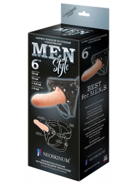 Телесный пустотелый харнесс MEN Style - 17,5 см. - LOVETOY (А-Полимер) - купить с доставкой в Пушкино