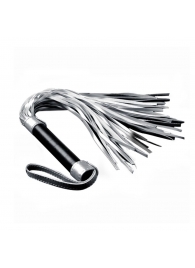 Серебристая плетка Struggle My Flogger с черной ручкой - 45 см. - Lovetoy - купить с доставкой в Пушкино