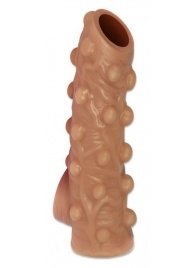 Телесная насадка с бугорками и открытой головкой Nude Sleeve M - 12 см. - KOKOS - в Пушкино купить с доставкой