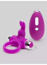 Лиловое виброкольцо с пультом ДУ Remote Control Cock Ring - Happy Rabbit - в Пушкино купить с доставкой