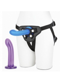 Страпон унисекс Beginners Strap-On с 2 насадками - 15 и 13 см. - Lux Fetish - купить с доставкой в Пушкино