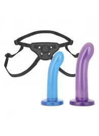 Страпон унисекс Beginners Strap-On с 2 насадками - 15 и 13 см. - Lux Fetish - купить с доставкой в Пушкино
