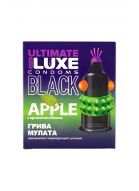 Черный стимулирующий презерватив  Грива мулата  с ароматом яблока - 1 шт. - Luxe - купить с доставкой в Пушкино