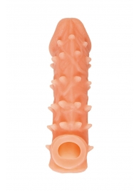Телесная закрытая насадка с пупырышками Cock Sleeve Size L - 17,6 см. - KOKOS - в Пушкино купить с доставкой