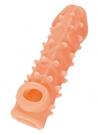 Телесная закрытая насадка с пупырышками Cock Sleeve Size L - 17,6 см. - KOKOS - в Пушкино купить с доставкой
